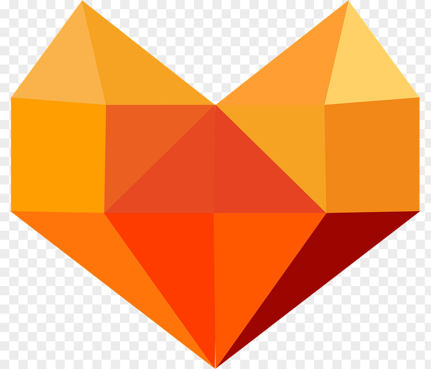 Orange Love Graphic Design PNG