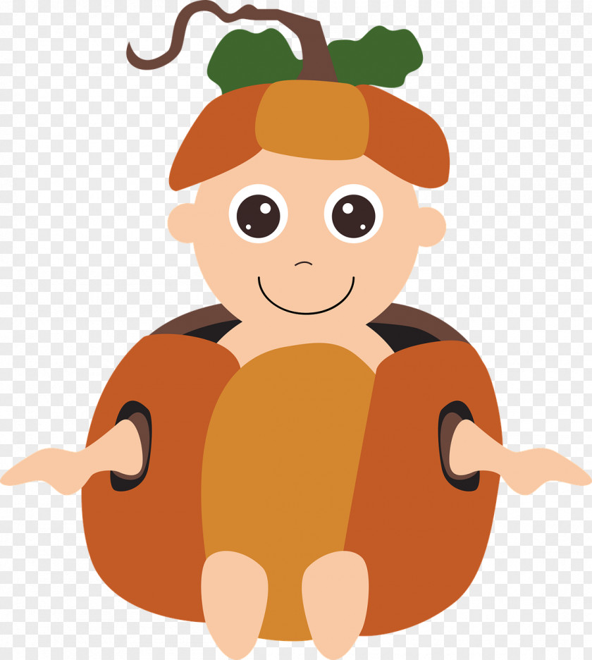 Pumpkin Child Halloween Infant Clip Art PNG