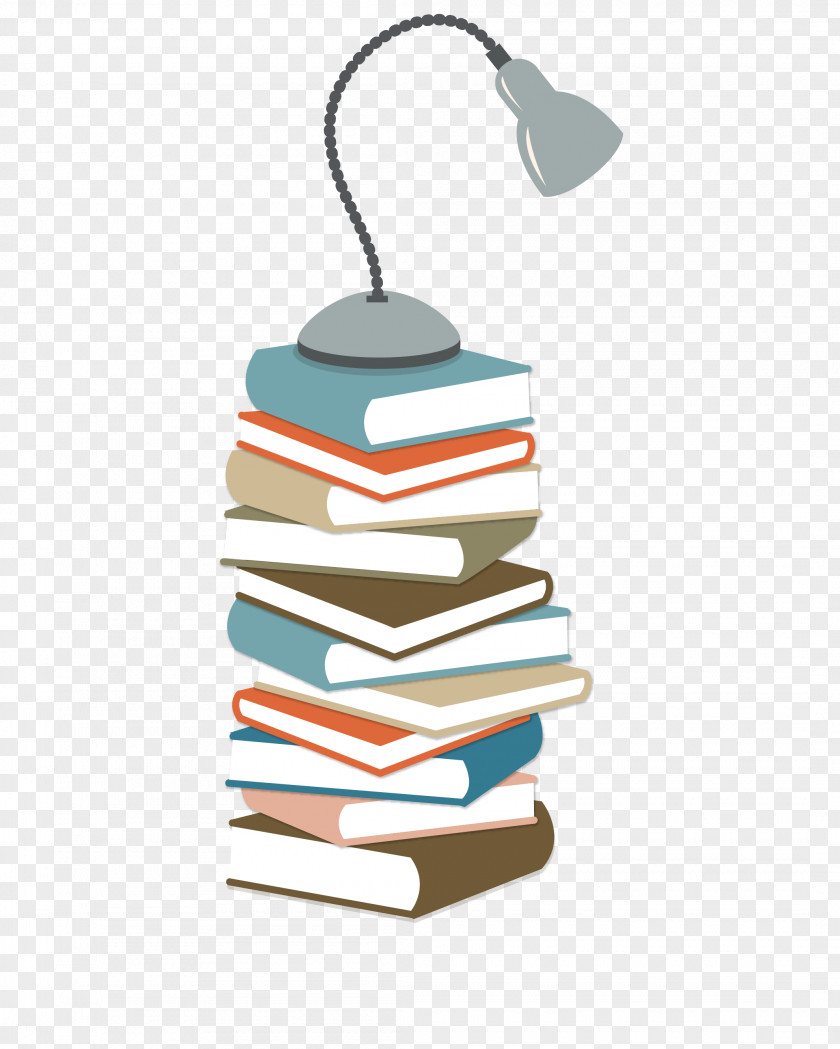 Vector Colored Books On The Table Lamp Student Corporate Education Learning University PNG