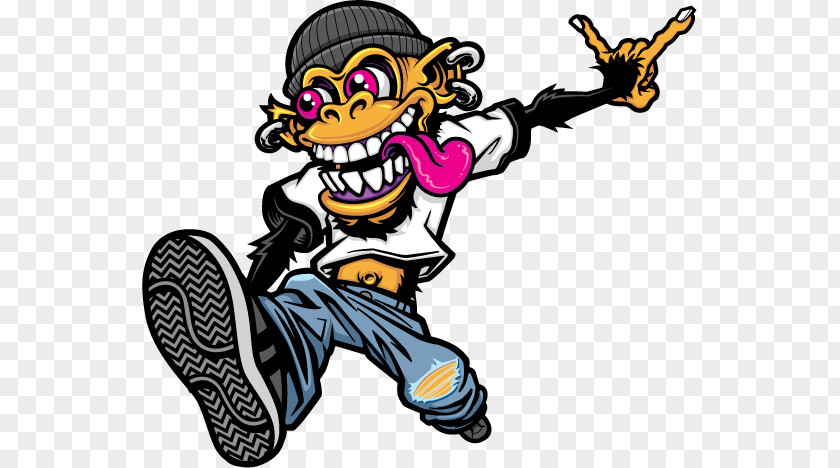 Funny Gorilla Logo Skateboarding Graffiti Drawing PNG