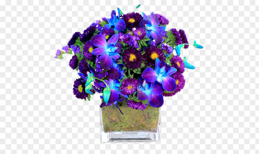 Hortensia Flower Bouquet Cut Flowers Violet Orchids PNG
