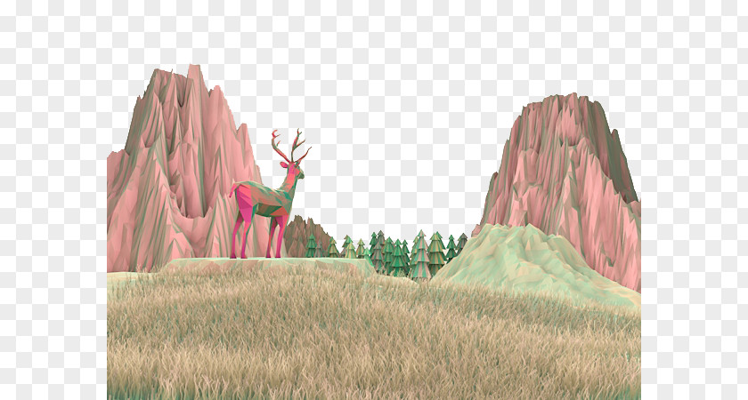 Mountain Drawing Art 3D Computer Graphics Illustration PNG