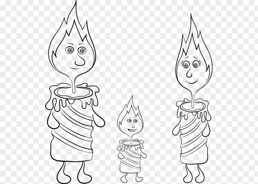 Cartoon Candle Material Drawing Father Family PNG