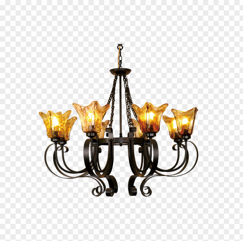 Rome Continental Iron Retro Lamp Lights Pictures Chandelier Light Fixture PNG