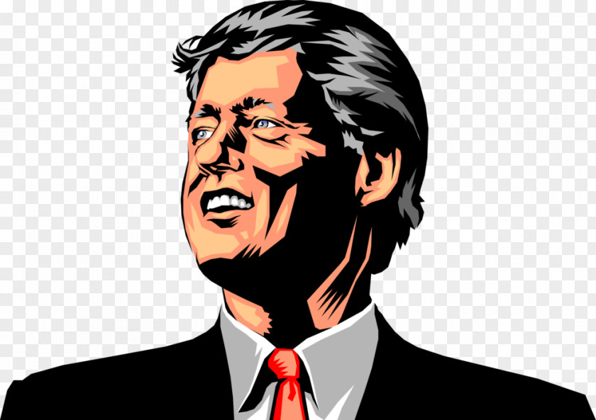 Bill Clinton Cartoon Illustration Clip Art Vector Graphics Image PNG