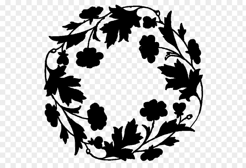 Blackandwhite Plant Circle Pattern Black-and-white PNG