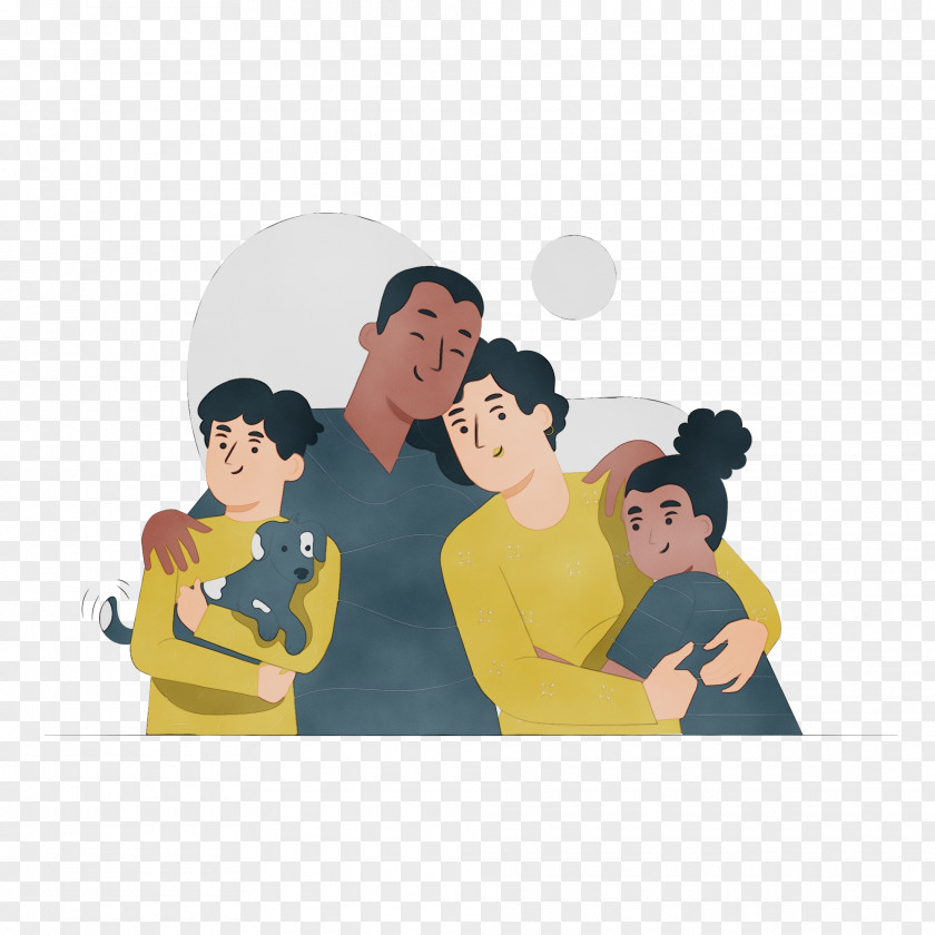 Conversation Yellow Cartoon Hug PNG