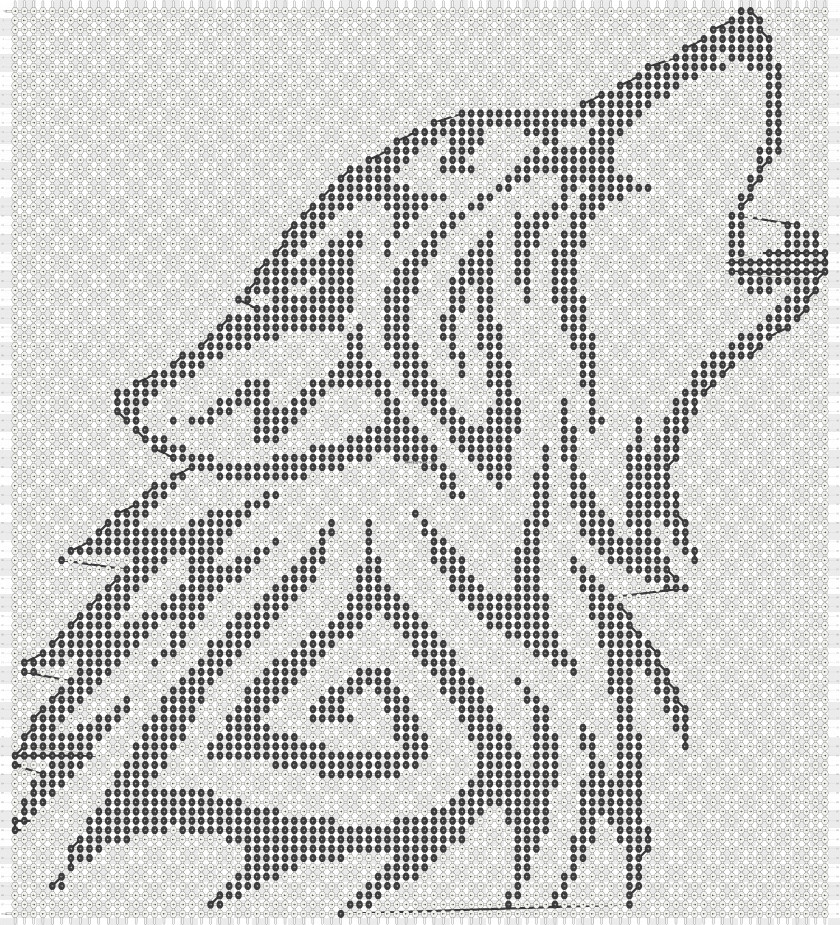 Knitting Gray Wolf Bead Template T-shirt Pattern PNG