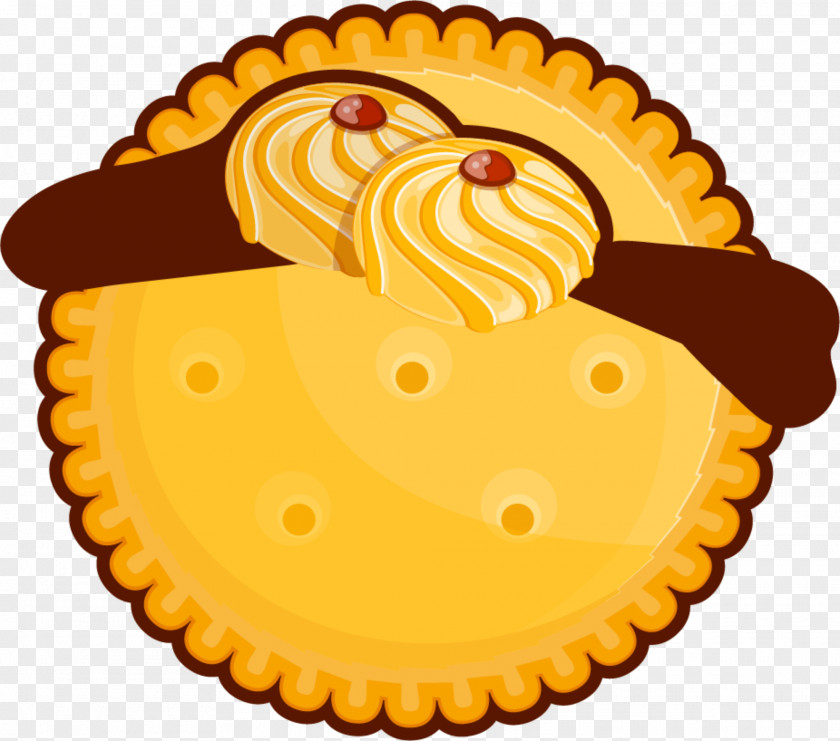 Simple Yellow Biscuit Cookie Stock Illustration PNG
