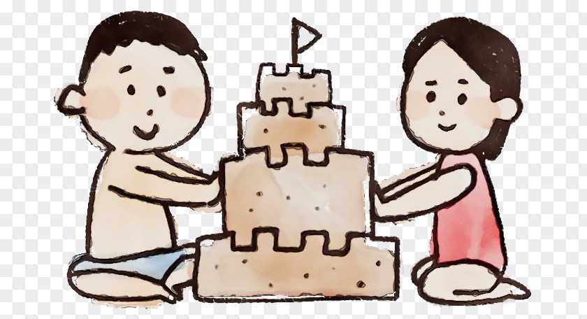 Cartoon Sharing Cake Decorating PNG