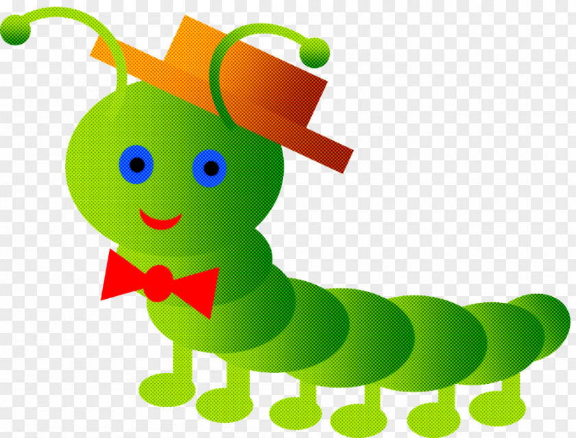 Caterpillar Insect Green Larva Cartoon PNG