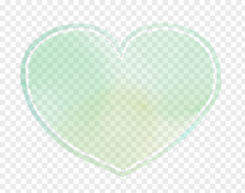 Hand-painted Watercolor Heart Green. PNG