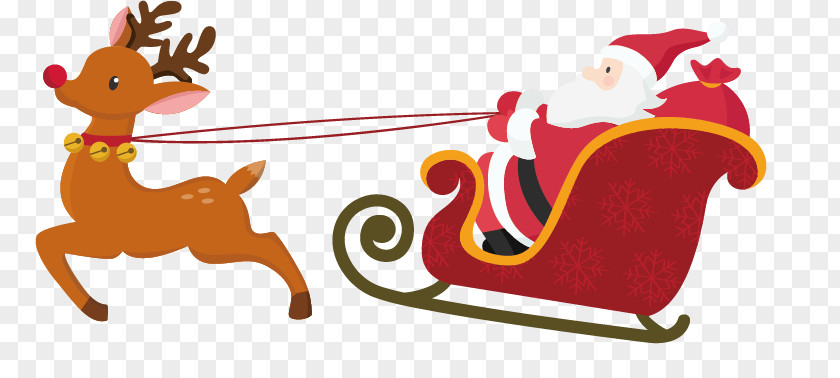 Santa Claus Car Christmas Card Reindeer Decoration PNG