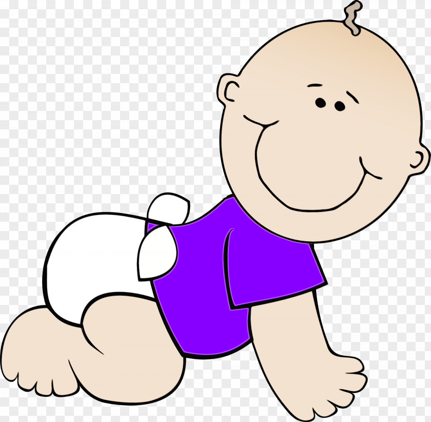 Purple Head Cartoon Child White Facial Expression Cheek PNG