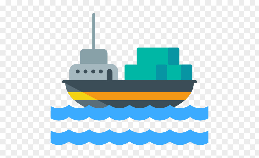 Cargo Ship Freight Transport Maritime Icon PNG