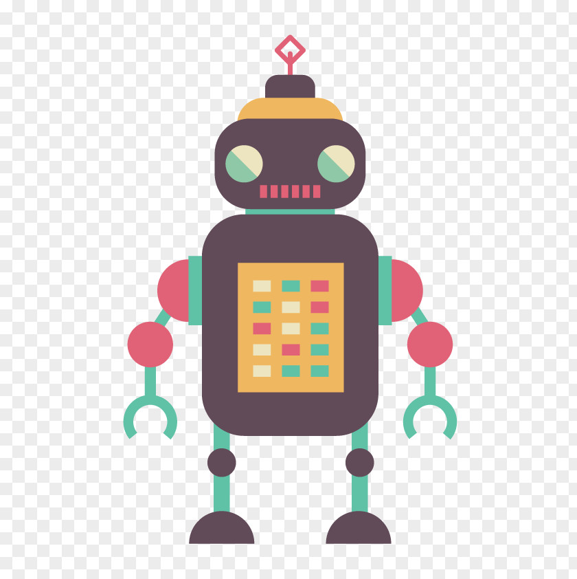 Hand-drawn Cartoon Robot Element Vector Euclidean Plot PNG