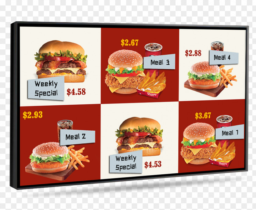 Menu Board Cheeseburger Samuthrika Academy Thillai Nagar Whopper Junk Food PNG