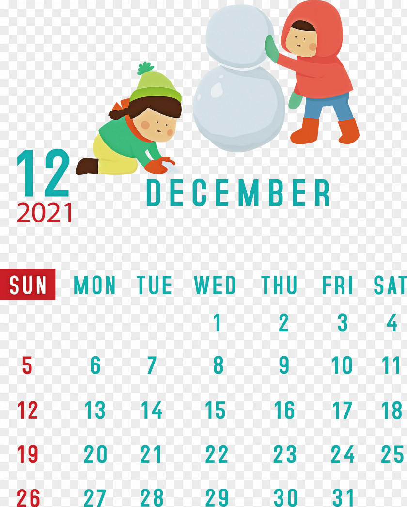 December 2021 Printable Calendar PNG