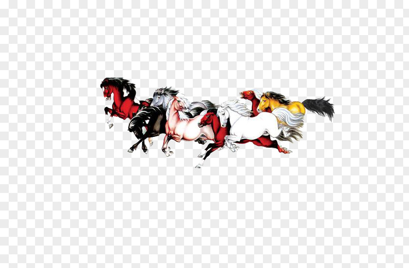 Eight Horses BMW U7a46u738bu516bu99ff Chinese Painting Shan Shui PNG