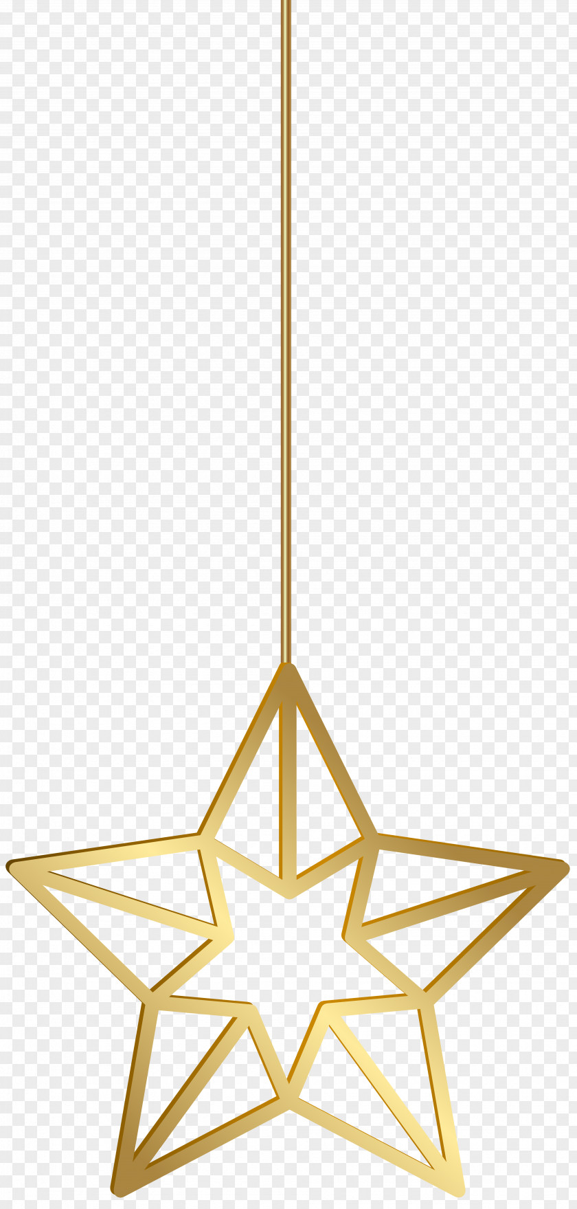 Hanging Star Gold Transparent Clip Art PNG