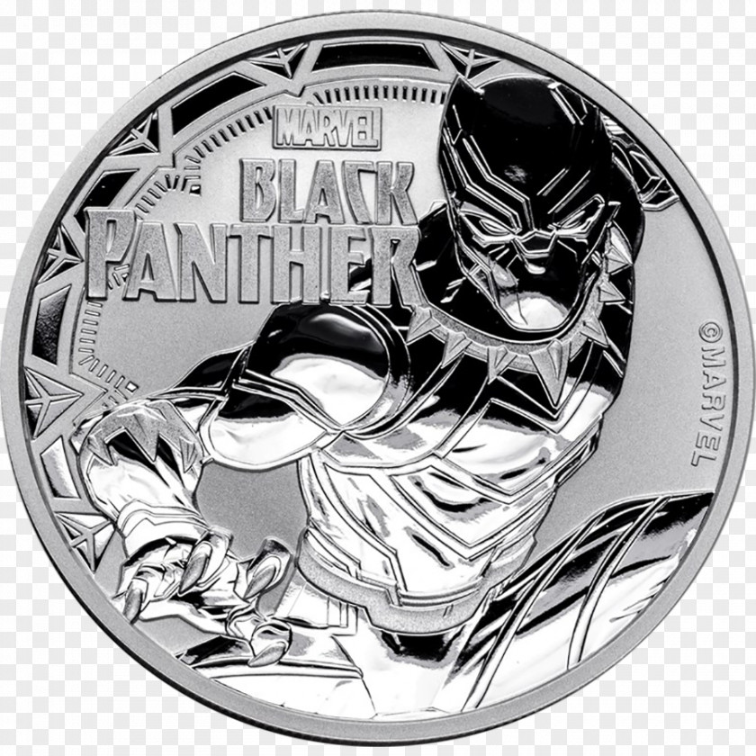 Metal Coin Black Panther Perth Mint Spider-Man Thor Marvel Cinematic Universe PNG