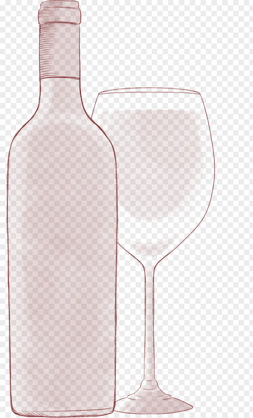 Wine Sketch Glass Liqueur Bottle PNG