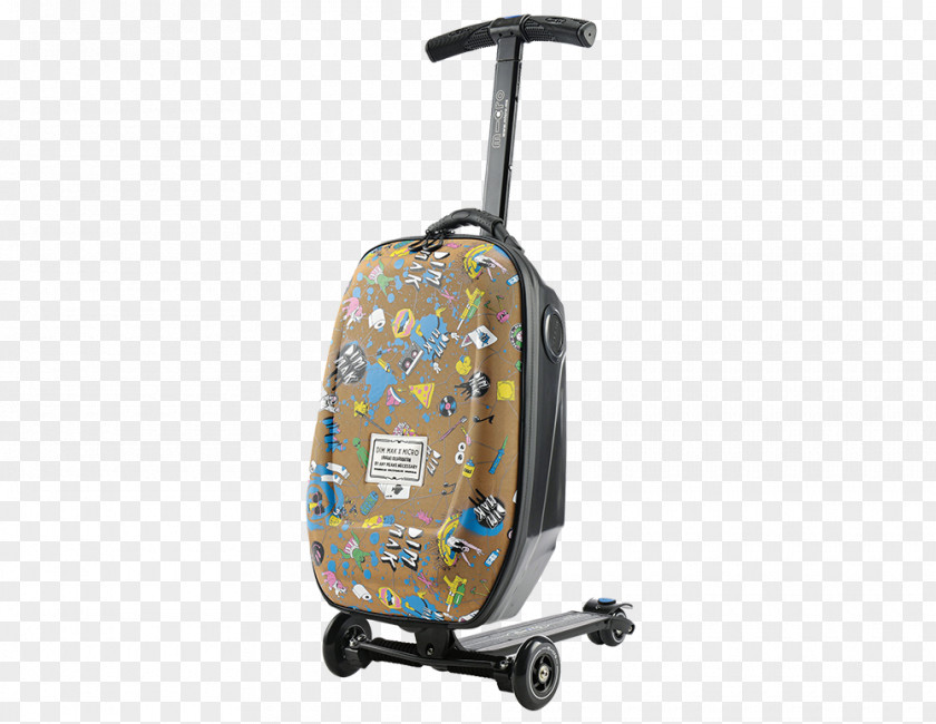 Suitcase Baggage Kick Scooter Disc Jockey Travel PNG