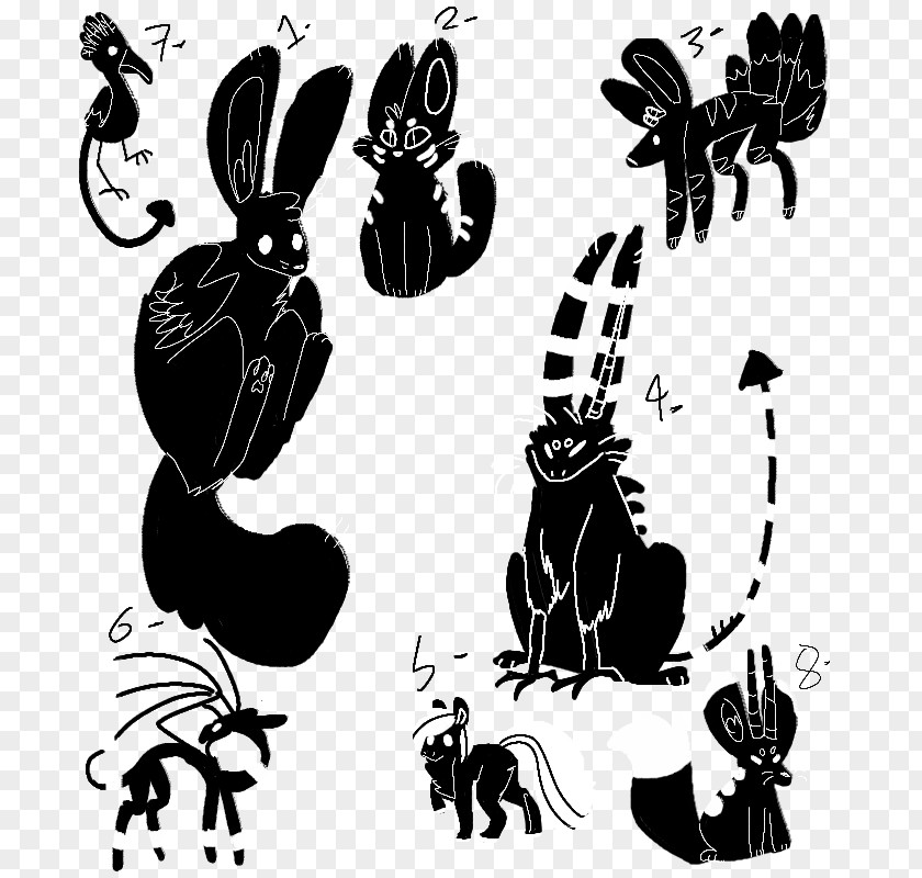 Cat Creatures 3 Silhouette Shadow Horse PNG