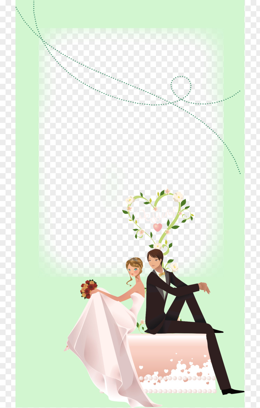 Light Green Dream Wedding Photo Frame Invitation Marriage Bride Bridal Shower PNG