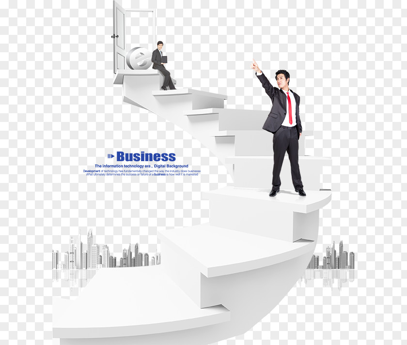 Man On The Stairs Commerce Business Information PNG