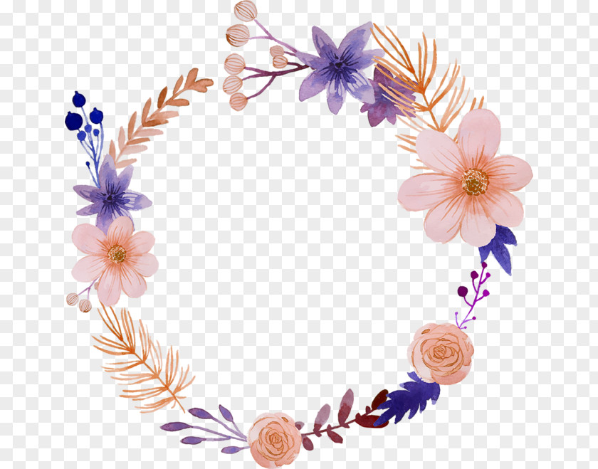 Watercolor Flowers Flower Painting Wreath Illustration PNG