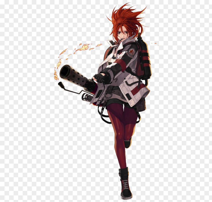 Black Survival Character Flamethrower Game PNG