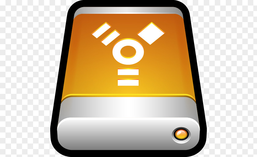 Device External Drive Firewire Computer Icon Brand Yellow Sign PNG