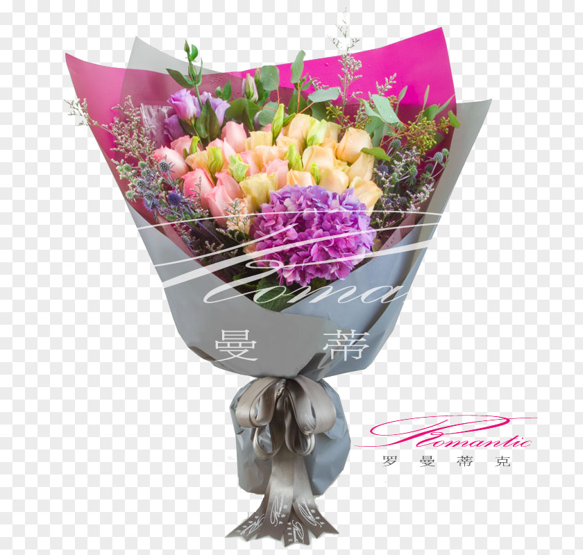 Grey Wrapping Paper Bouquet Rose Packaging And Labeling Nosegay PNG