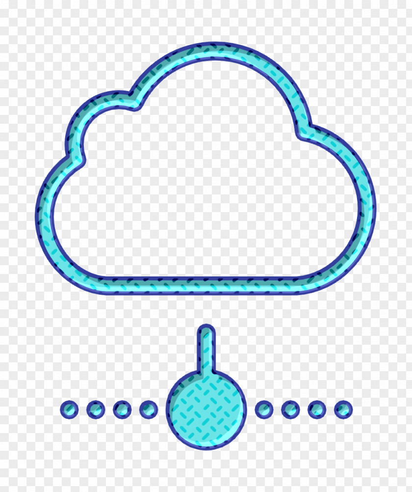 Turquoise Cloud Icon Computing Business Set PNG