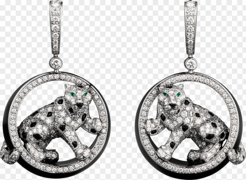 Leopard Earring Cartier Jewellery Emerald PNG