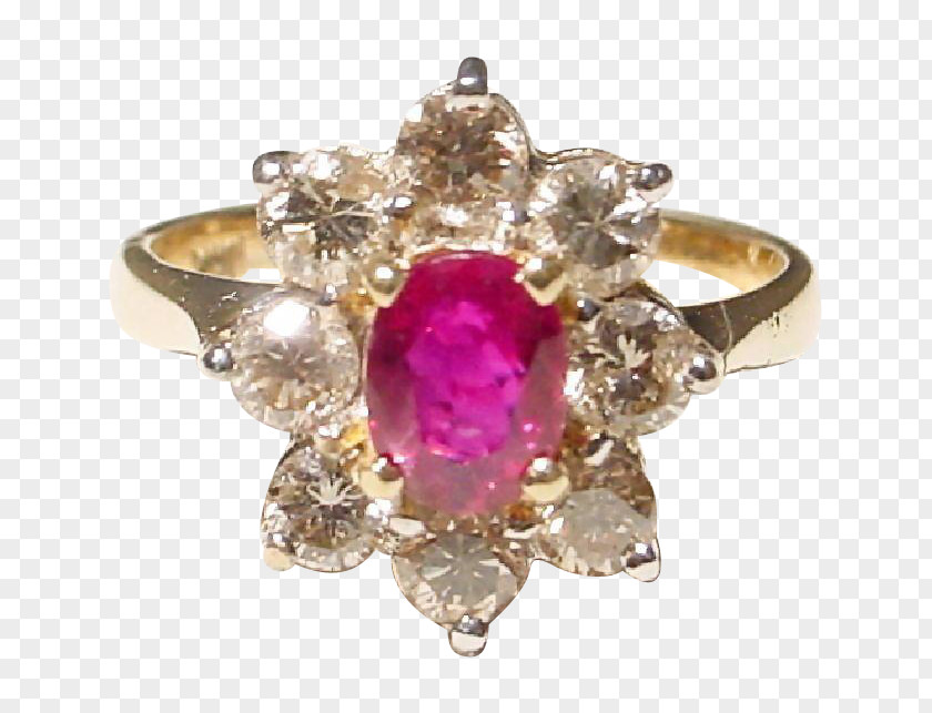 Ruby Ring Magenta Diamond Body Jewellery PNG