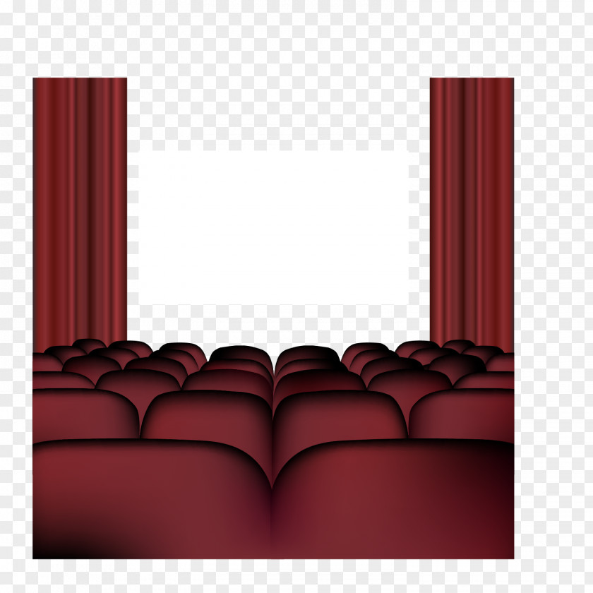 Black And Red Theater Seat Vector Material PNG