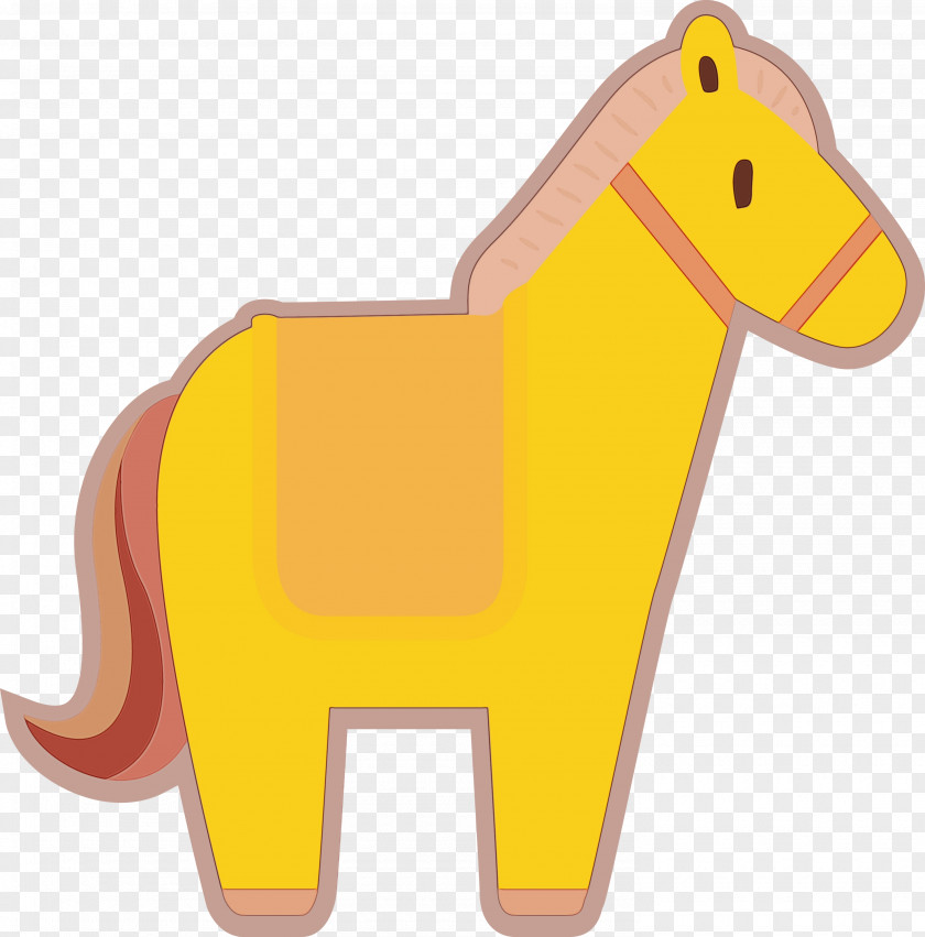 Horse Snout Cartoon Yellow Animal Figurine PNG