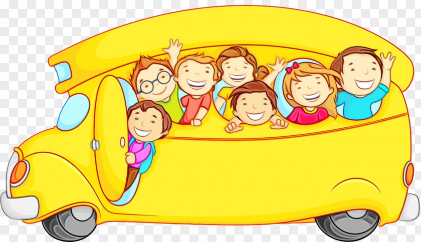 Play Smile Cartoon School Bus PNG