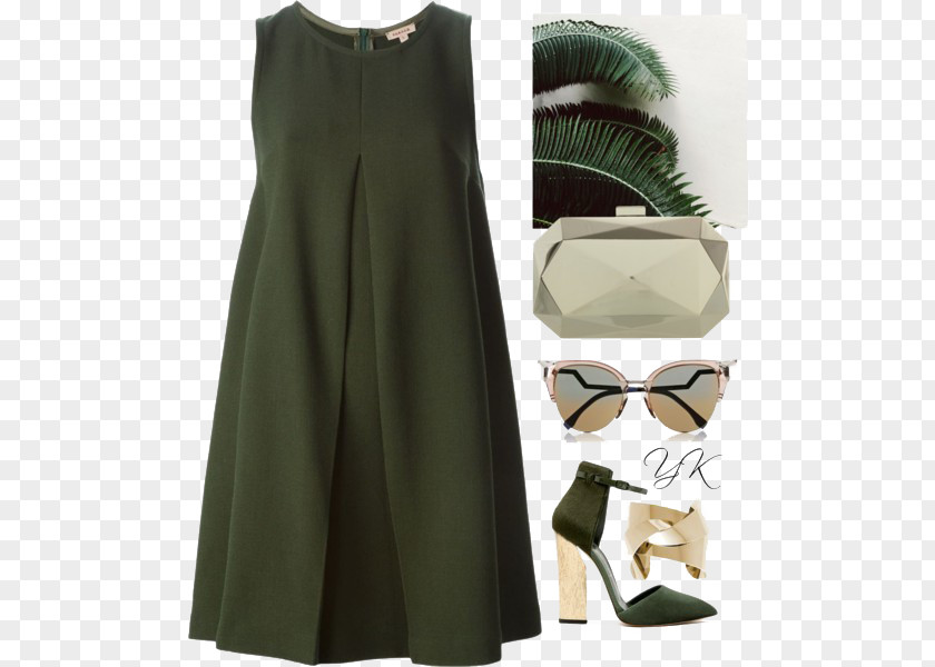 Green Dress And High Heels High-heeled Footwear Clothing PNG