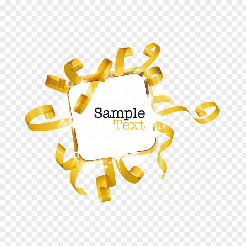 Vector Gold Ribbon Decoration Graphic Design PNG