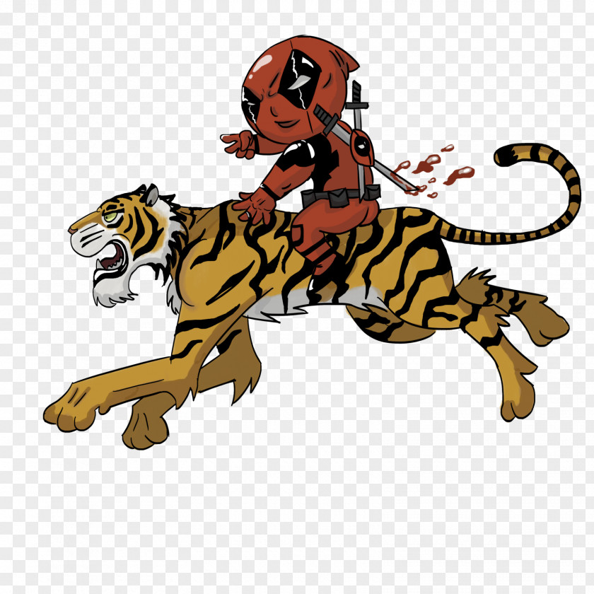 Deadpool Tiger Comics Drawing PNG