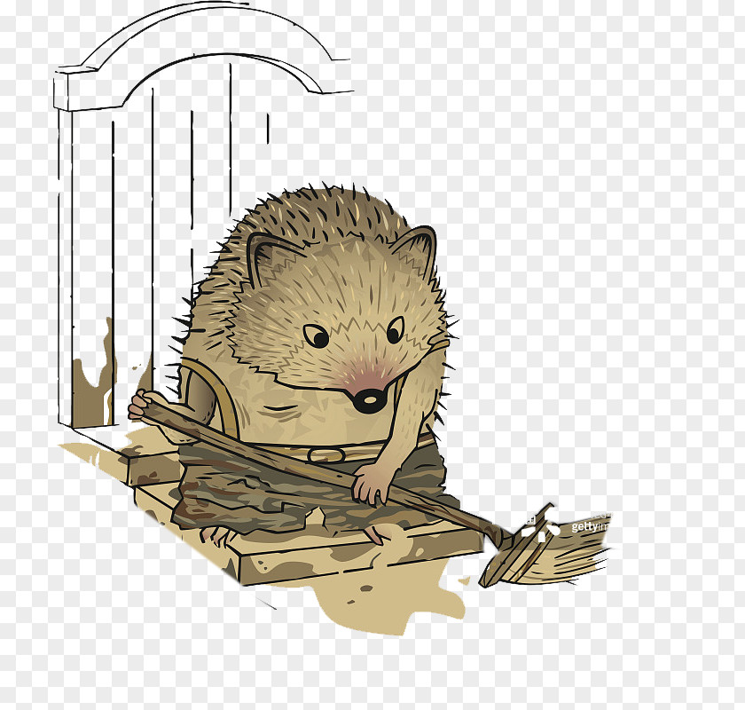 Animal Comics Designed To Clean The Hedgehog Cartoon Illustration PNG
