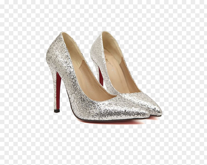 Silver Kitten Heel Shoes For Women Beige Shoe Bride Hardware Pumps PNG