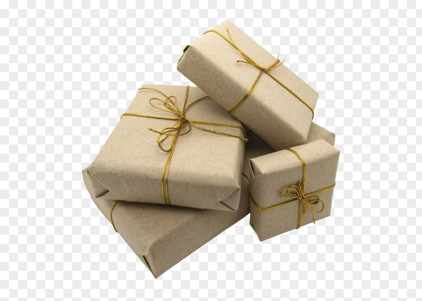 A Bunch Of Gifts Kraft Paper Gift Wrapping Cardboard Box PNG