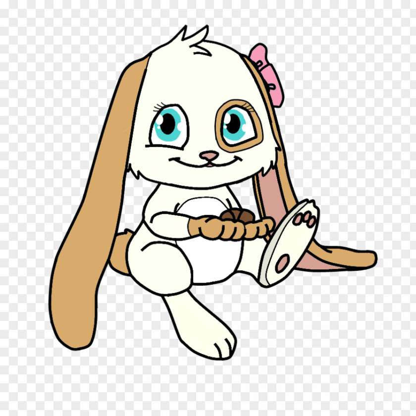 Cartoon Bunny Dragging Something Rabbit Clip Art PNG