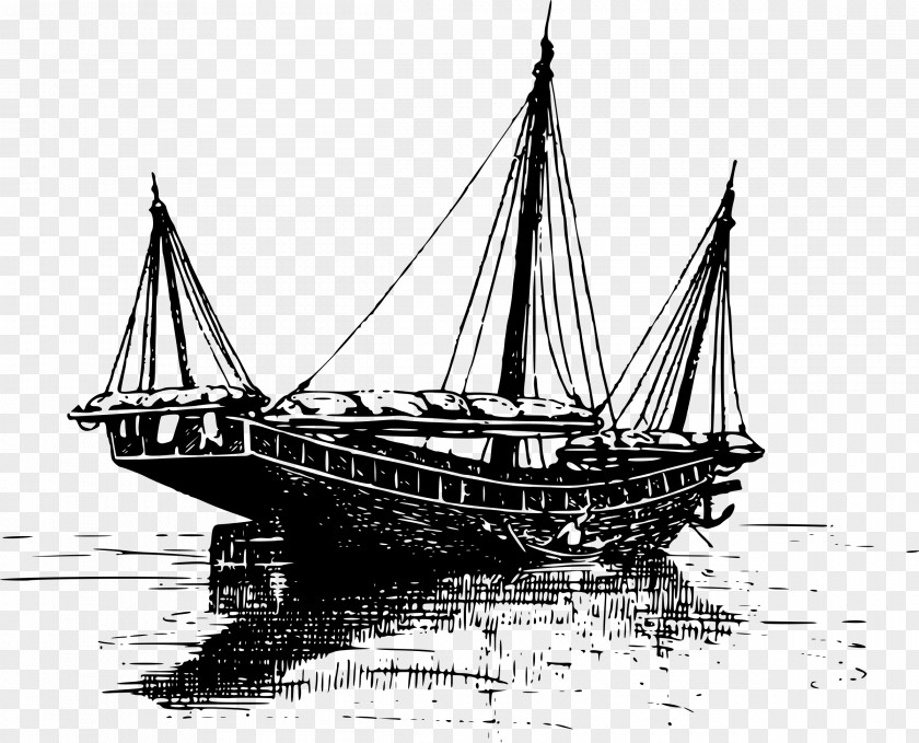 Junkboat Brigantine Clip Art PNG