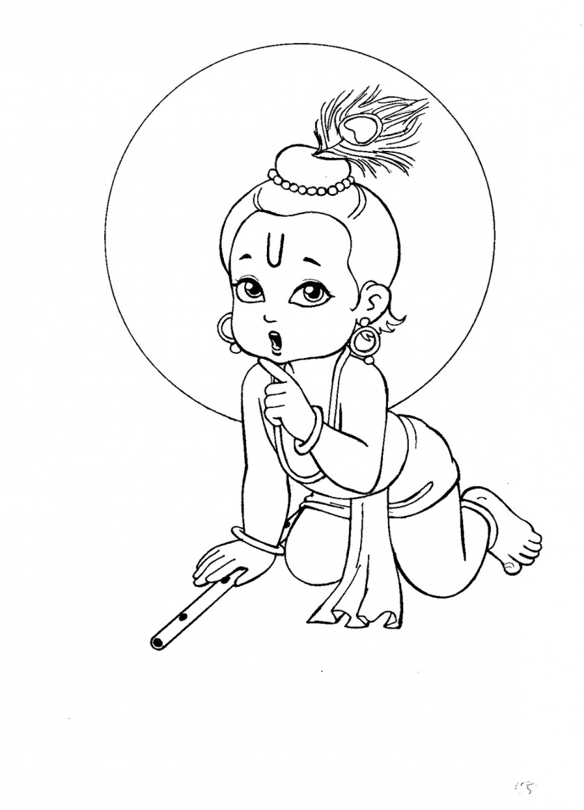 Hanuman Krishna Janmashtami Drawing Bala Radha PNG