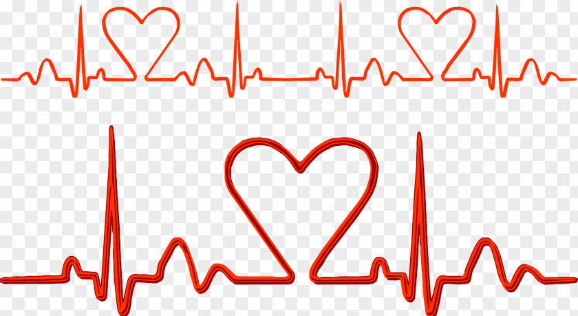 Heart Shape Electrocardiogram Vector Pulse Electrocardiography Rate Line PNG